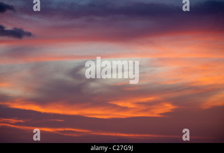 Dramatic Sunset clouds and sky Stock Photo