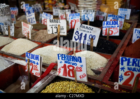 Products for sale in La Merced or the Central Market in Mexico City. Stock Photo