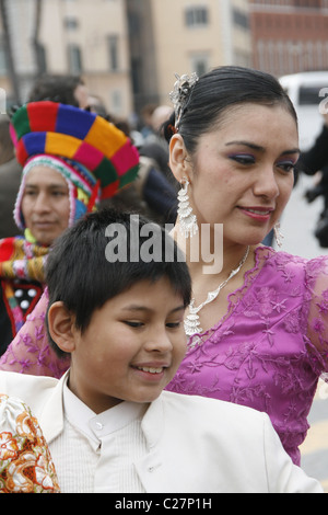 latin american carnival procession celebrations in piazza venezia square in rome italy Stock Photo