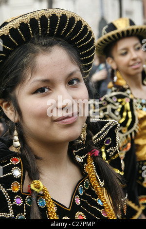 latin american carnival procession celebrations in piazza venezia square in rome italy Stock Photo