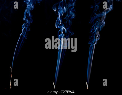 abstract smoke pattern isolated on black background Stock Photo