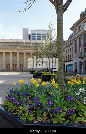 Flower Bed, City Square, Dundee Stock Photo