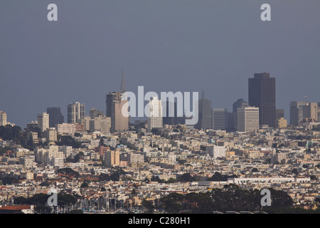 View of San Francisco, California, showing the Marina District and Financial District. Stock Photo