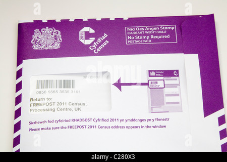 Completed Welsh version of National Census 2011 ready for posting Stock Photo