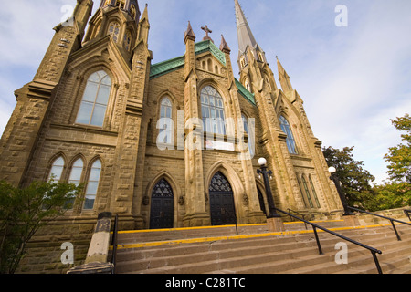 Neogothic architecture of Saint Dunstans Basilica, opened in 1919, Charlottetown, Prince Edward Island, Canada Stock Photo