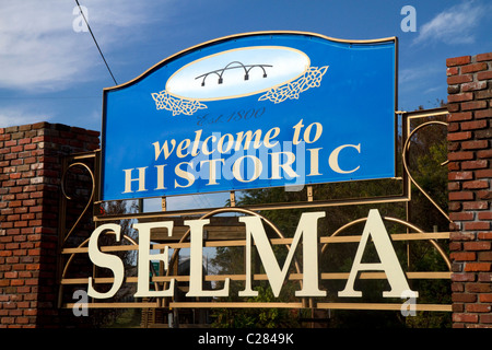 Welcome to Historic Selma sign, Alabama, USA. Stock Photo