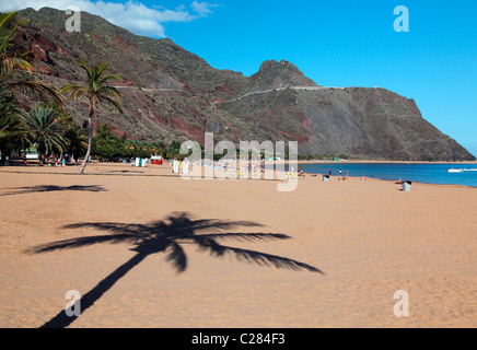 one of the best bigger Tenerife beaches Playa de las  Teresitas Stock Photo