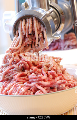 Electric meat grinder. Kitchen tool to mince meat. Meat grinding, preparing  food ingredients. Vegan Worst Nightmare Stock Photo - Alamy