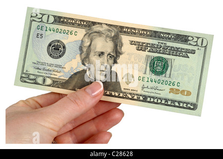 20 Dollar note, dollars, money, American banknotes Stock Photo