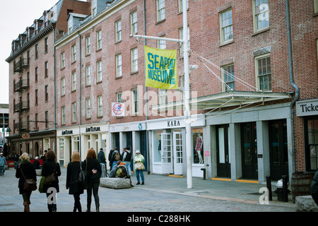 The Schermerhorn Row Block on Fulton Street in the South Street Seaport in New York Stock Photo