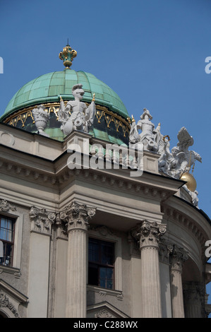 Austria, Vienna. Hofburg Palace, winter residence of the royal Hapsburgs. Roof detail. Stock Photo