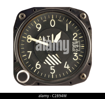 Flight instrument altimeter on a white background. 3d illustration ...