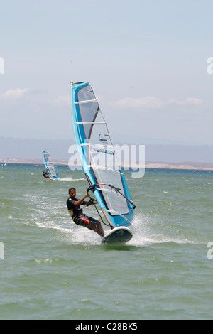 windsurfing El Yaque Beach Margarita Island Venezuela Stock Photo