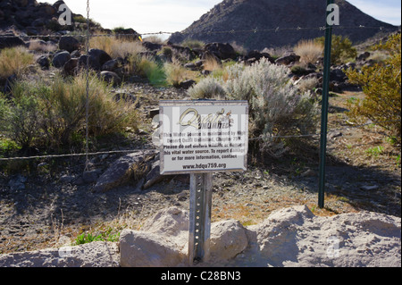 Wildlife Guzzler in the Mojave Desert Stock Photo