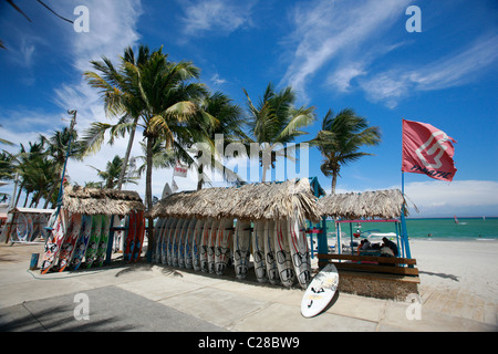 windsurfing El Yaque Beach Margarita Island Venezuela Stock Photo