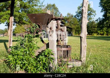 Fruit press at the edge of a field. Stock Photo