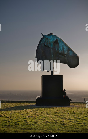 The 'Artemis' sculpture on The Trundle near Goodwood, Chichester, West Sussex, UK Stock Photo
