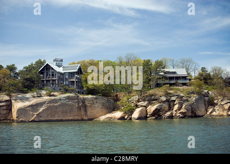 Grand houses on the 'Thimble Islands', Connecticut, USA Stock Photo