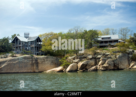 Grand houses on the 'Thimble Islands', Connecticut, USA Stock Photo