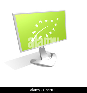 Euro leaf symbol logo flag Stock Photo