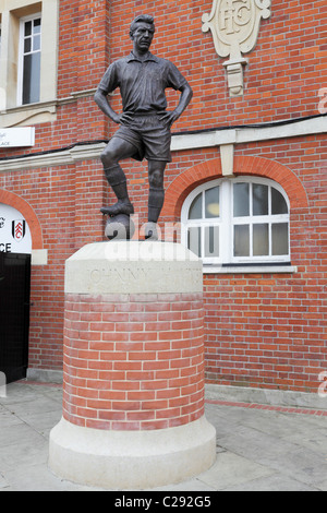 Outside Fulham Football Club is this statue honouring the late Johnny Haynes. Stock Photo