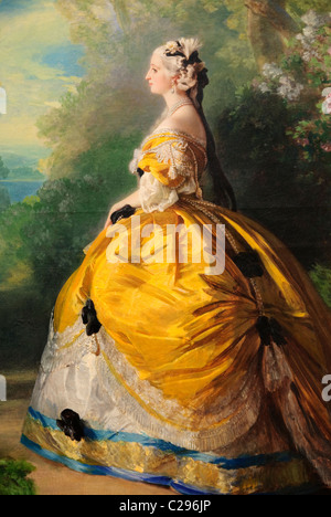 Detail: The Empress Eugénie, (Eugénie de Montijo, 1826–1920, Condesa de Teba), 1854, by Franz Xaver Winterhalter, Stock Photo