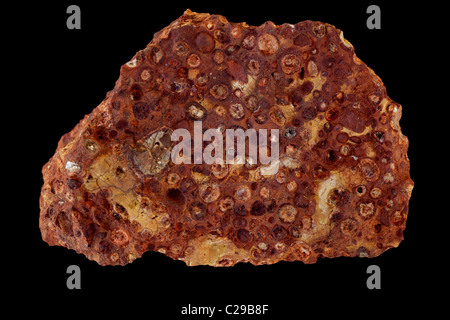 Bauxite with Red Ocher - Dixie Mine - Pulaski County - Arkansas - USA - The main ore of aluminum Stock Photo