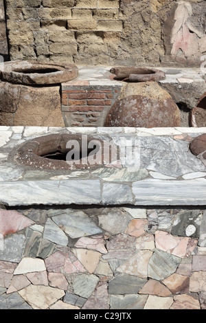 Herculaneum The Grande Taberna, Italy Stock Photo