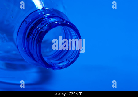 Closeup of an empty, open water bottle Stock Photo