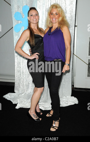 Andrea Penoyer (L) ) and Julie Bower (R), from the reality series 'Police Women of Broward County' at the Seminole Casino Stock Photo