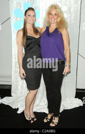 Andrea Penoyer (L) ) and Julie Bower (R), from the reality series 'Police Women of Broward County' at the Seminole Casino Stock Photo