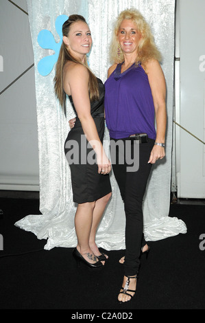 Andrea Penoyer (L) ) and Julie Bower (R), from the reality series 'Police Women of Broward County' at the Seminole Casino Stock Photo