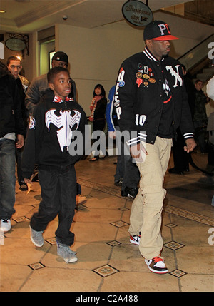 Sean Combs aka Diddy and his son Justin Combs leaving a movie theatre Hollywood, California - 22.12.09 Agent 47/ Stock Photo