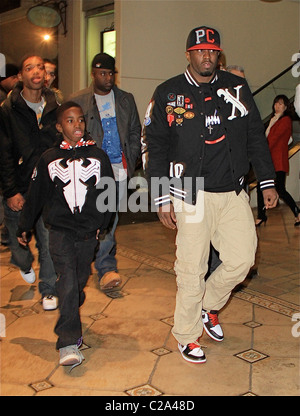 Sean Combs aka Diddy and his son Justin Combs leaving a movie theatre Hollywood, California - 22.12.09 Agent 47/ Stock Photo