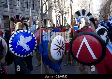 2011 Greek Independence Day Parade along 5th Avenue in New York City. Stock Photo