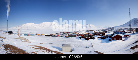 Longyearbyen on the island of Spitsbergen, Norway. The northern most town in the world. Stock Photo