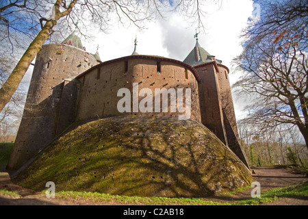 Exterior view of a buttressed tower Medieval Castle, Castell Coch Cardiff  Wales 117316 Castell Coch Stock Photo