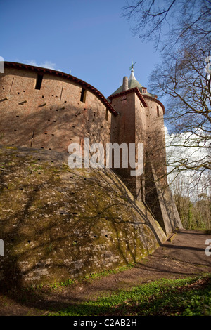 Exterior view of a buttressed tower Medieval Castle, Castell Coch Cardiff  Wales 117319 Castell Coch Stock Photo