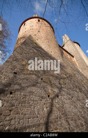 Exterior view of a buttressed tower Medieval Castle, Castell Coch Cardiff  Wales 117322 Castell Coch Stock Photo