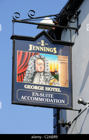 Pub sign for The George Hotel, Keswick, Lake District Stock Photo