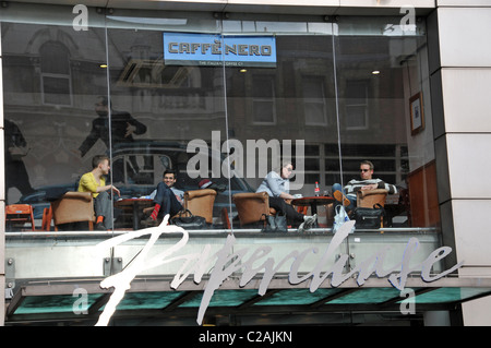 Caffe Nero coffee shop cafe cafe Italian espresso ckae coffee break Lunch panini Cappuccino Stock Photo