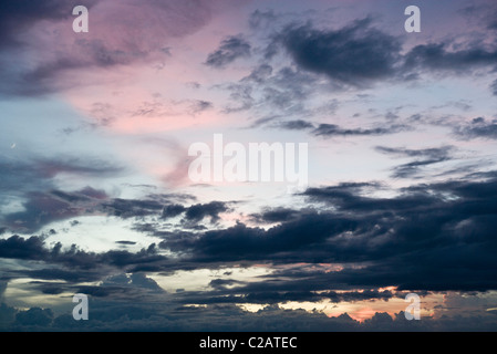 Pastel colored sky during sunset Stock Photo