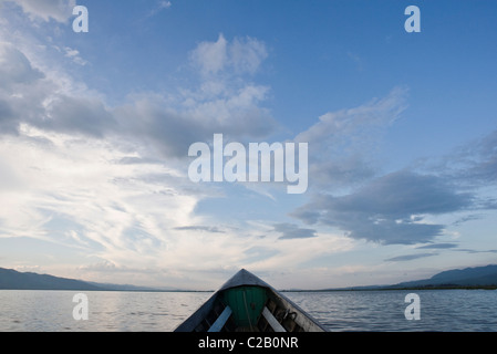 Boat on Inle Lake, Myanmar Stock Photo