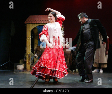Jaime Coronado, co-artistic director Spanish Dance Society, Flamenco with dancer from Spanish Dance Society, Flamenco,  Fiesta Stock Photo