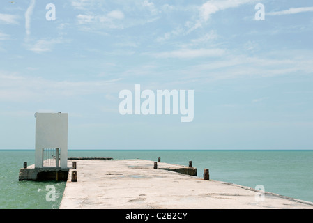 Mexico, Yucatan, Tulum, concrete pier Stock Photo