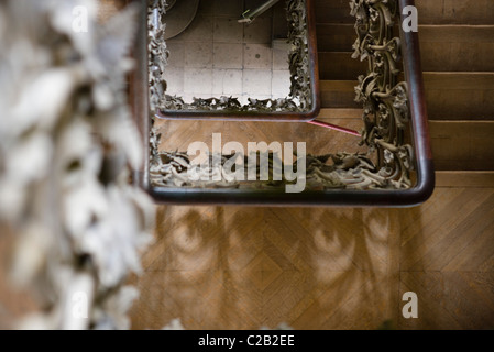 Spiral staircase seen from above Stock Photo