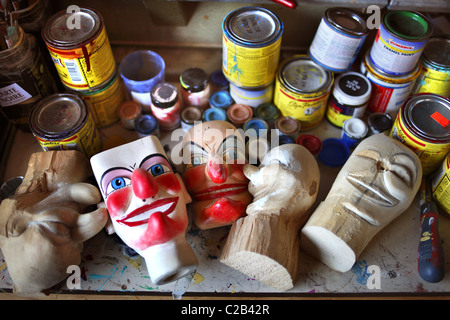 Punch and Judy puppets made by Professor Mark Poulton. Stock Photo