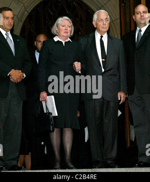 Anthony Marshall and guest The funeral of Brooke Astor at St. Thomas Church in Manhattan. The philanthropist and high-society Stock Photo