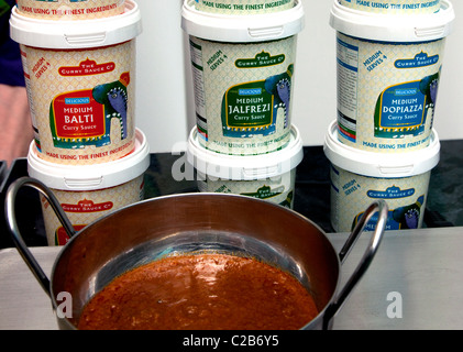 Curry sauces by the Curry Sauce Company, London Stock Photo