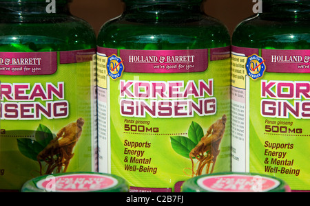 Korean ginseng in London health food shop Stock Photo